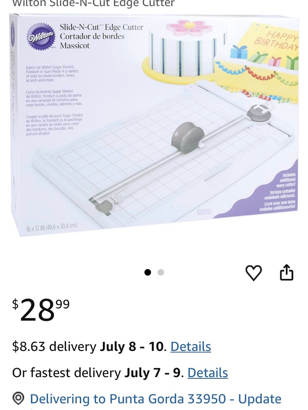 Wilton Slide-N-Cut Edge Cutter in White and Gray